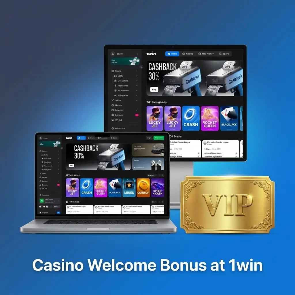 1win Casino Welcome Bonus offering 500% up to 1,80,000 INR and 500 free spins for new players
