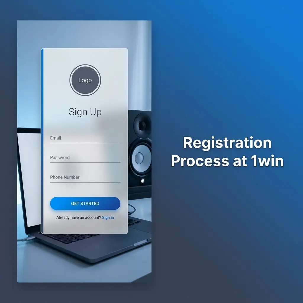 Step-by-step 1win registration process showing sign-up form, account verification, and welcome bonus activation in INR