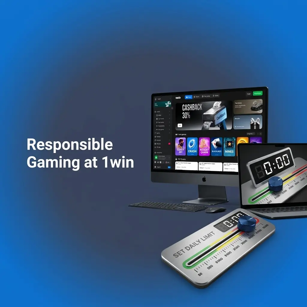 1win responsible gaming tools showing deposit limits, session controls, and self-exclusion options for safe gambling