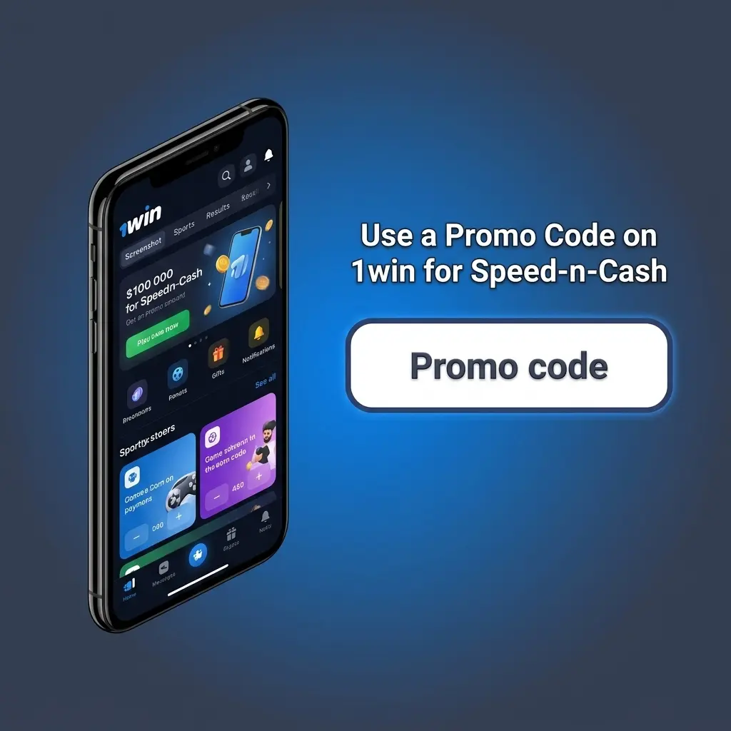 1win promo code 1WBONUS entry field during registration to unlock Speed-n-Cash welcome bonus